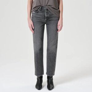 NWT AGOLDE Valen Mid Rise Vintage Straight Leg Jeans Denim Spirit Gray Size 27